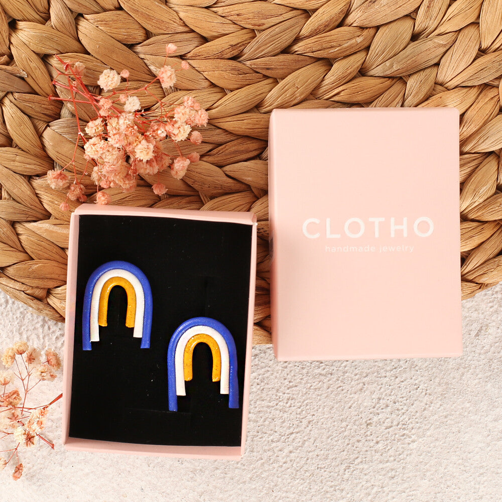 Clotho El Yapımı Nazar Boncuğu Mavi Küpe