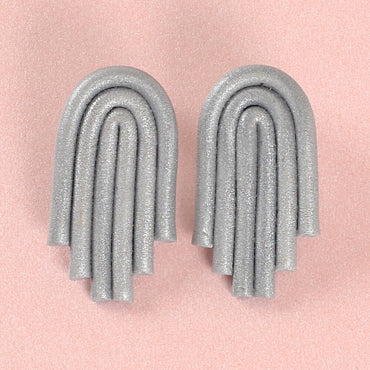 Clotho El Yapımı Gökkuşağı Ebruli Küçük Küpe