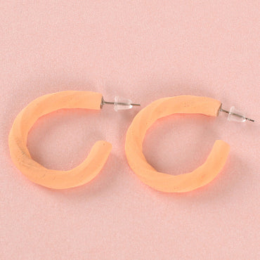 Clotho El Yapımı Halka Somon Küpe