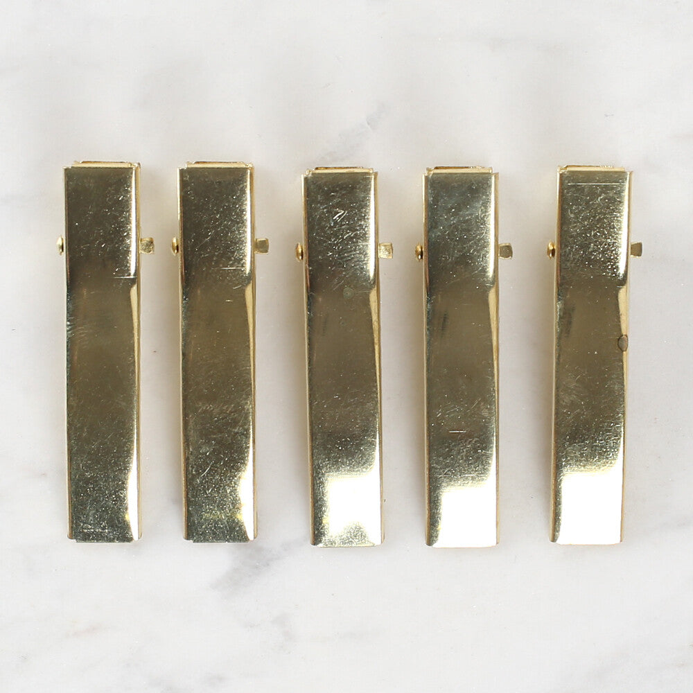 Loren Crafts Metal Klipsli Altın Toka 5'li 5 cm