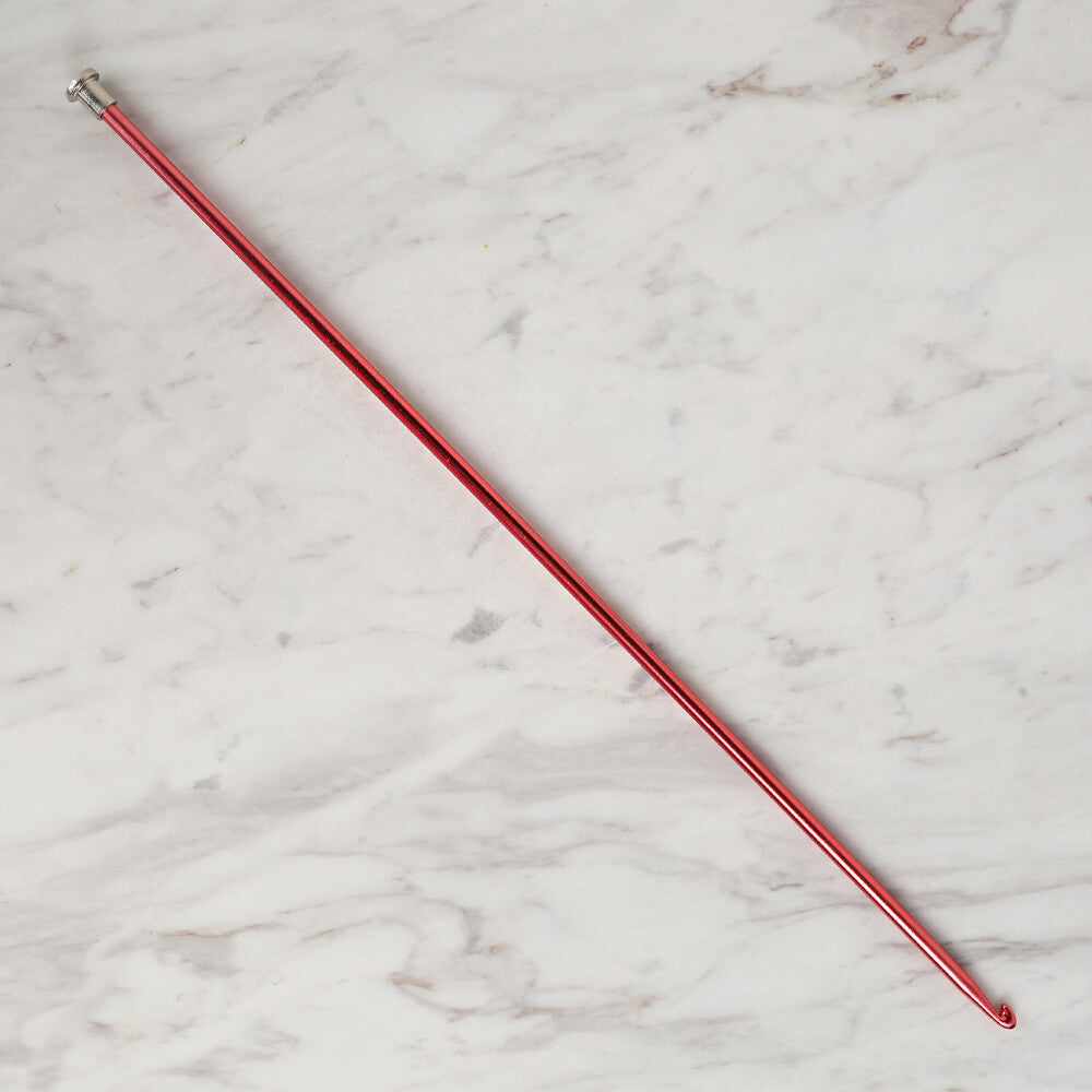 Loren Crafts 6 mm 35 cm Kırmızı Renkli Metal Gagalı Örgü Tığ - LRN327