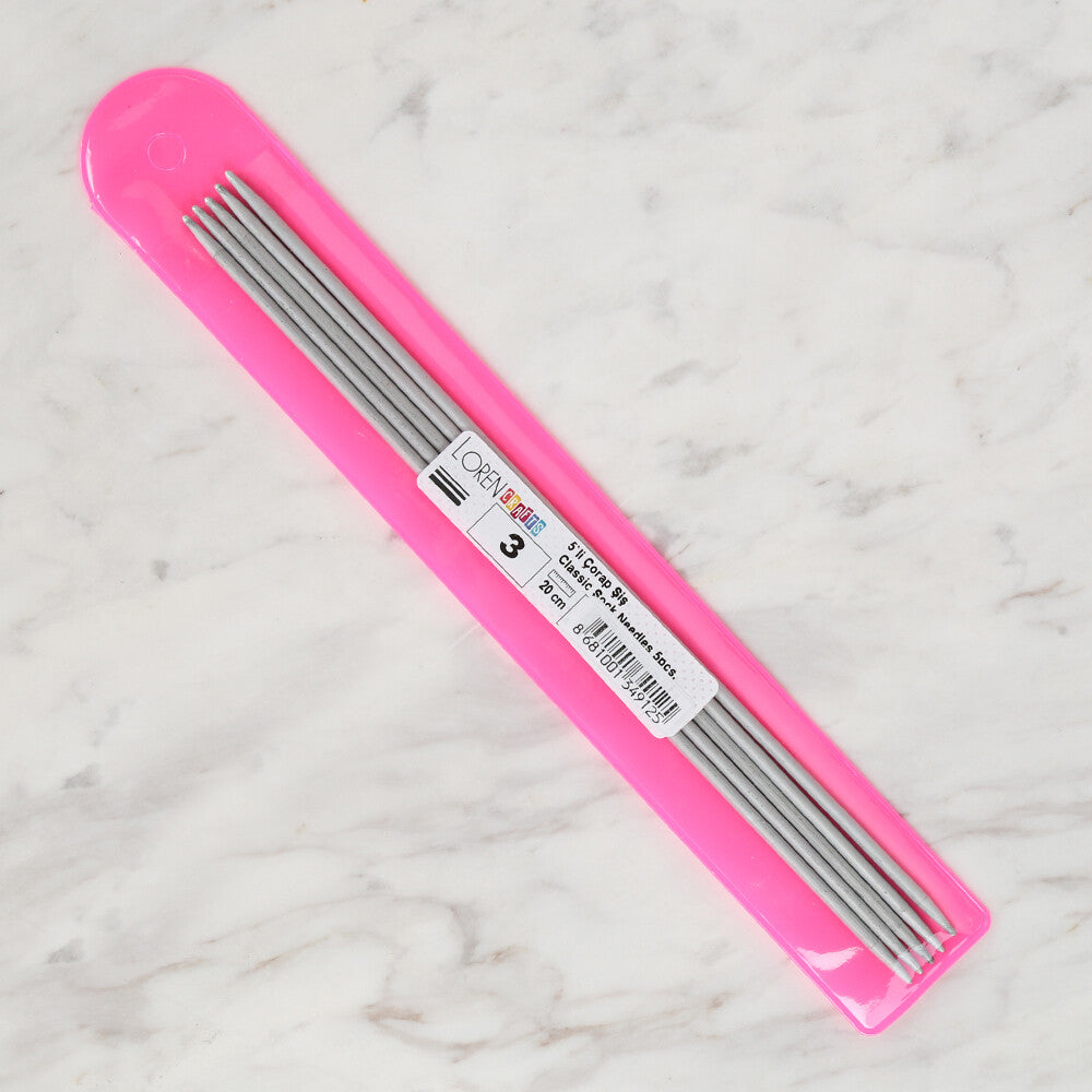 Loren Crafts 3 mm 20 cm Klasik Alüminyum Çorap Şişi - LRN322