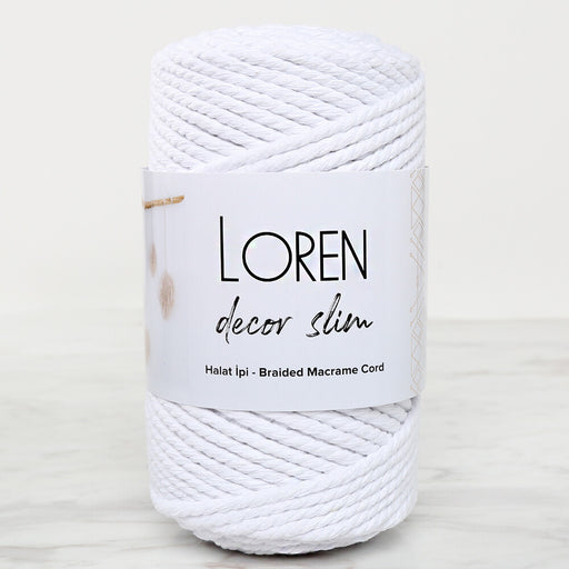 Loren Decor Slim 3 Büküm Makrome İpi Beyaz - L001