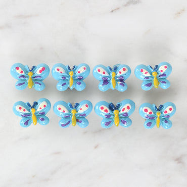 Loren Crafts 8'li Mavi Kelebek Düğme - 3021