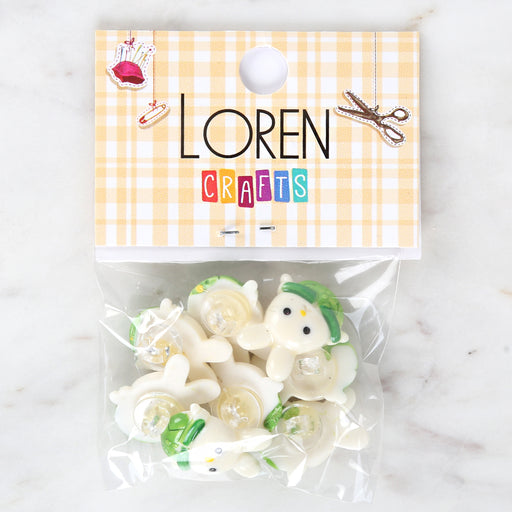 Loren Crafts 8'li Yeşil Tavşan Düğme - 3031