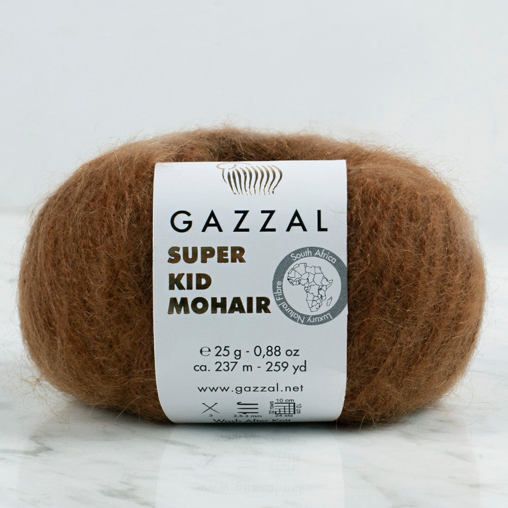 Gazzal Super Kid Mohair Koyu Kahverengi 25 Gr El Örgü İpi - 64401