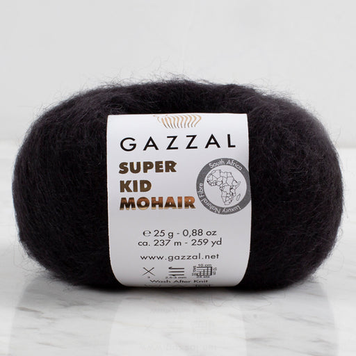 Gazzal Super Kid Mohair Siyah 25 Gr El Örgü İpi - 64409