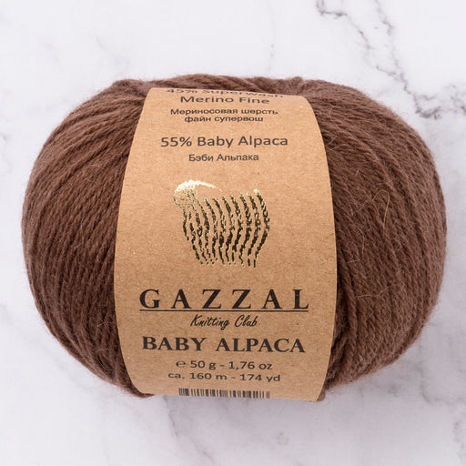 Gazzal Baby Alpaca Kahverengi El Örgü İpi - 46002