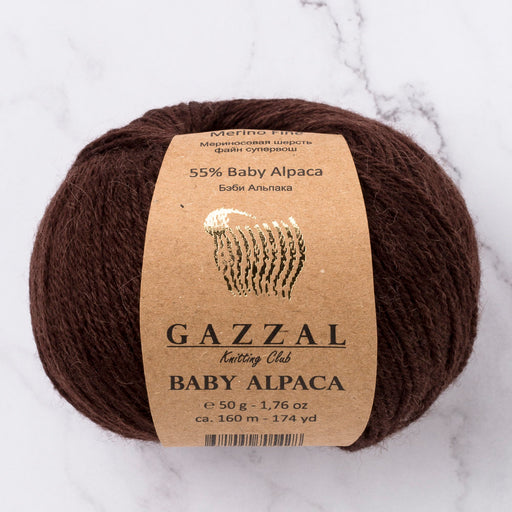 Gazzal Baby Alpaca Koyu Kahverengi El Örgü İpi - 46004