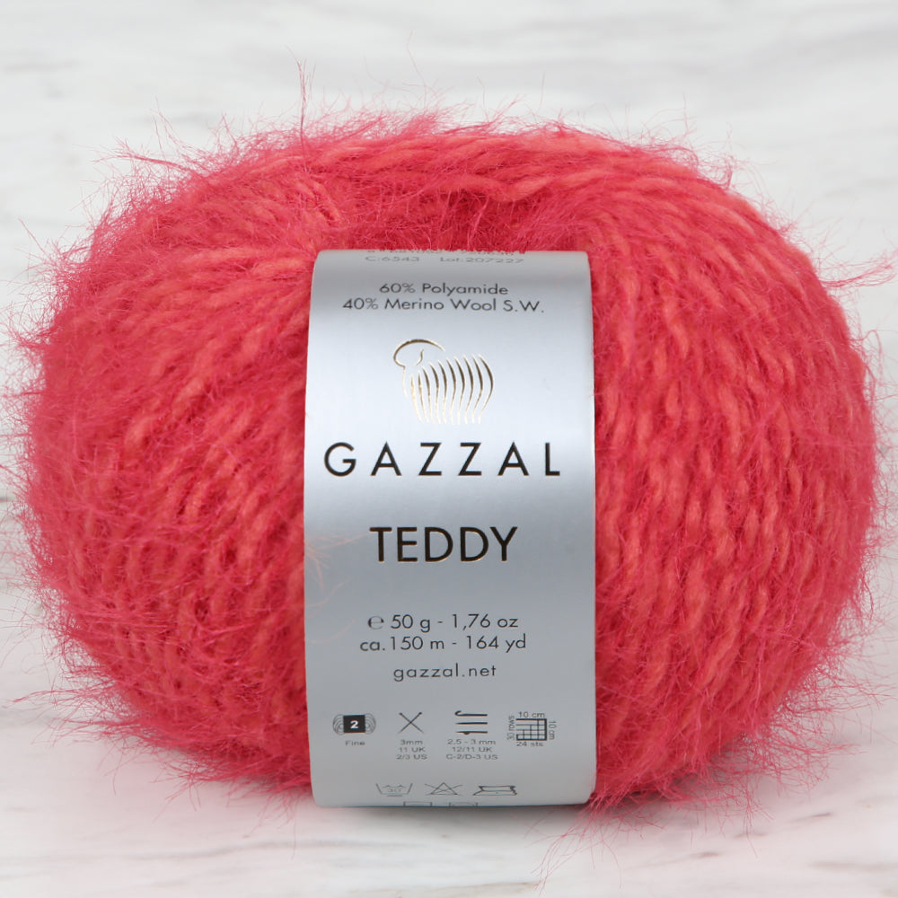 Gazzal Teddy Kırmızı El Örgü İpi - 6542 – Hobium