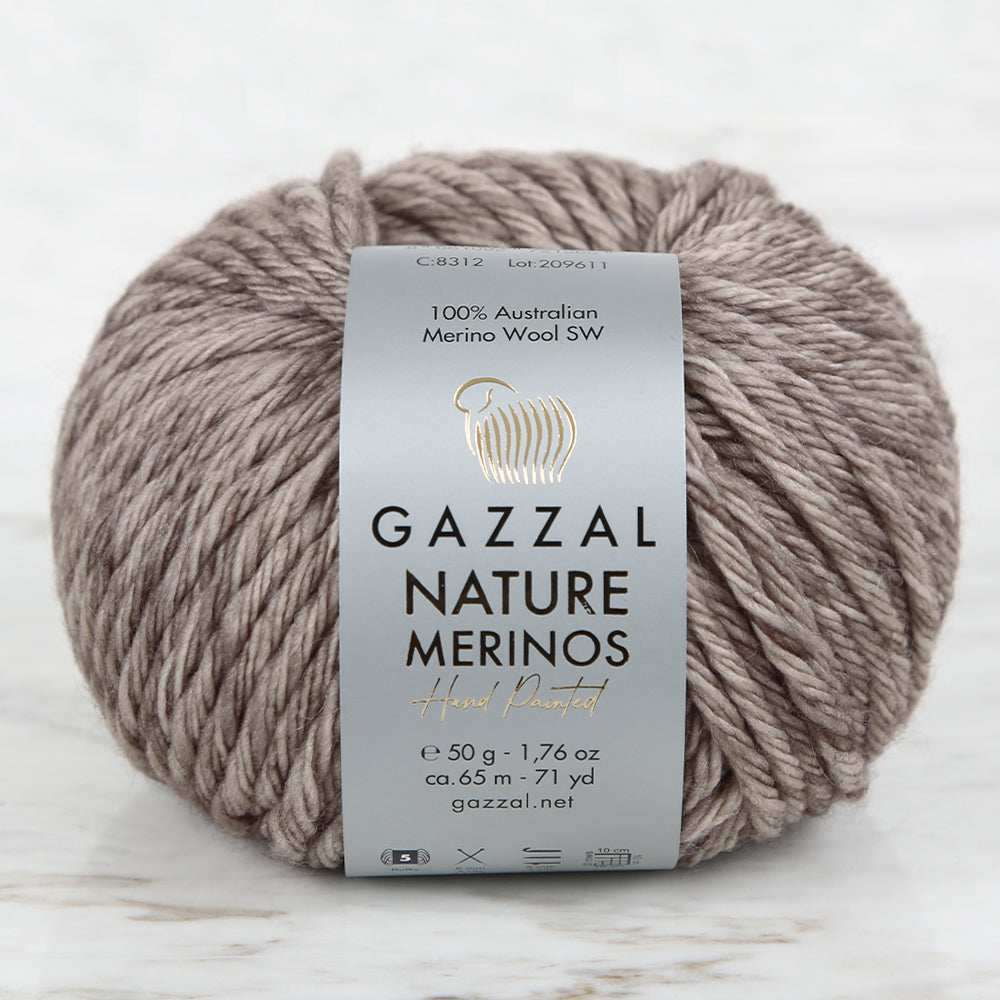 Gazzal Nature Merinos Kahverengi El Örgü İpi - 8312 – Hobium