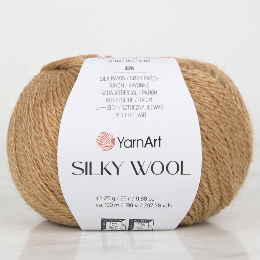 YarnArt SILKY WOOL Kahverengi El Örgü İpi - 345