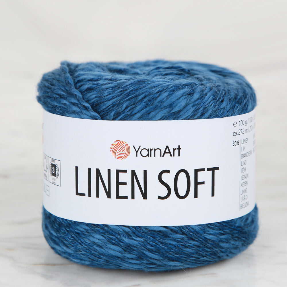 YarnArt Linen Soft Mavi El Örgü İpi - 7317 – Hobium