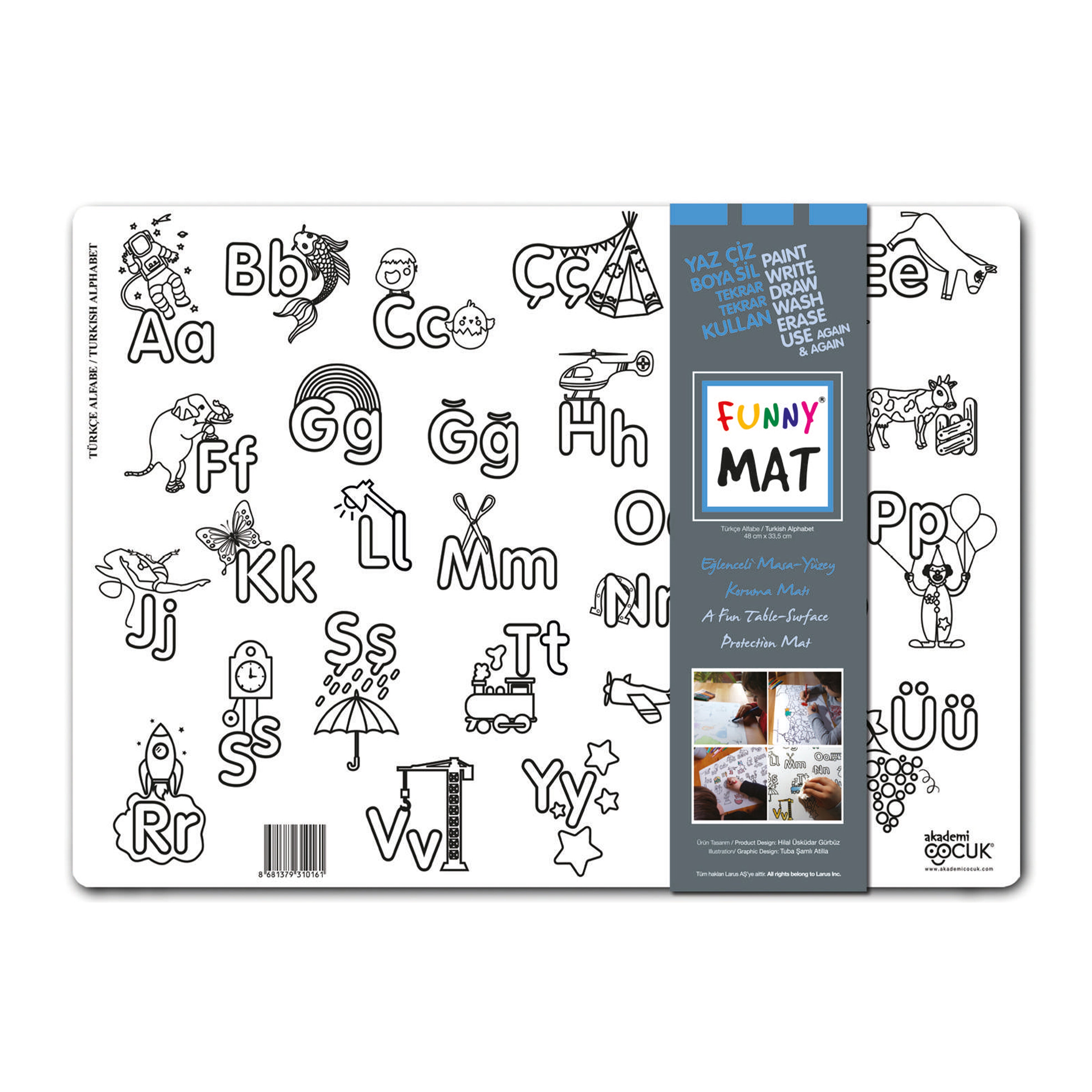 Akademi Çocuk Funny Mat - Türkçe Alfabe