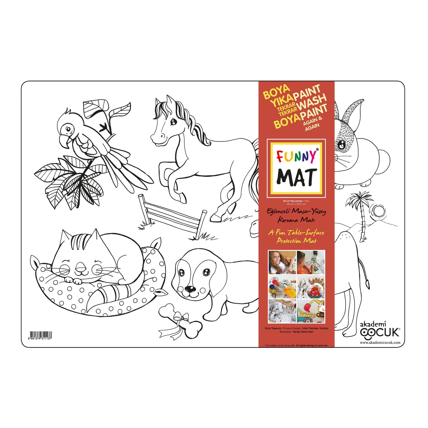 Akademi Çocuk Funny Mat - Evcil Hayvanlar
