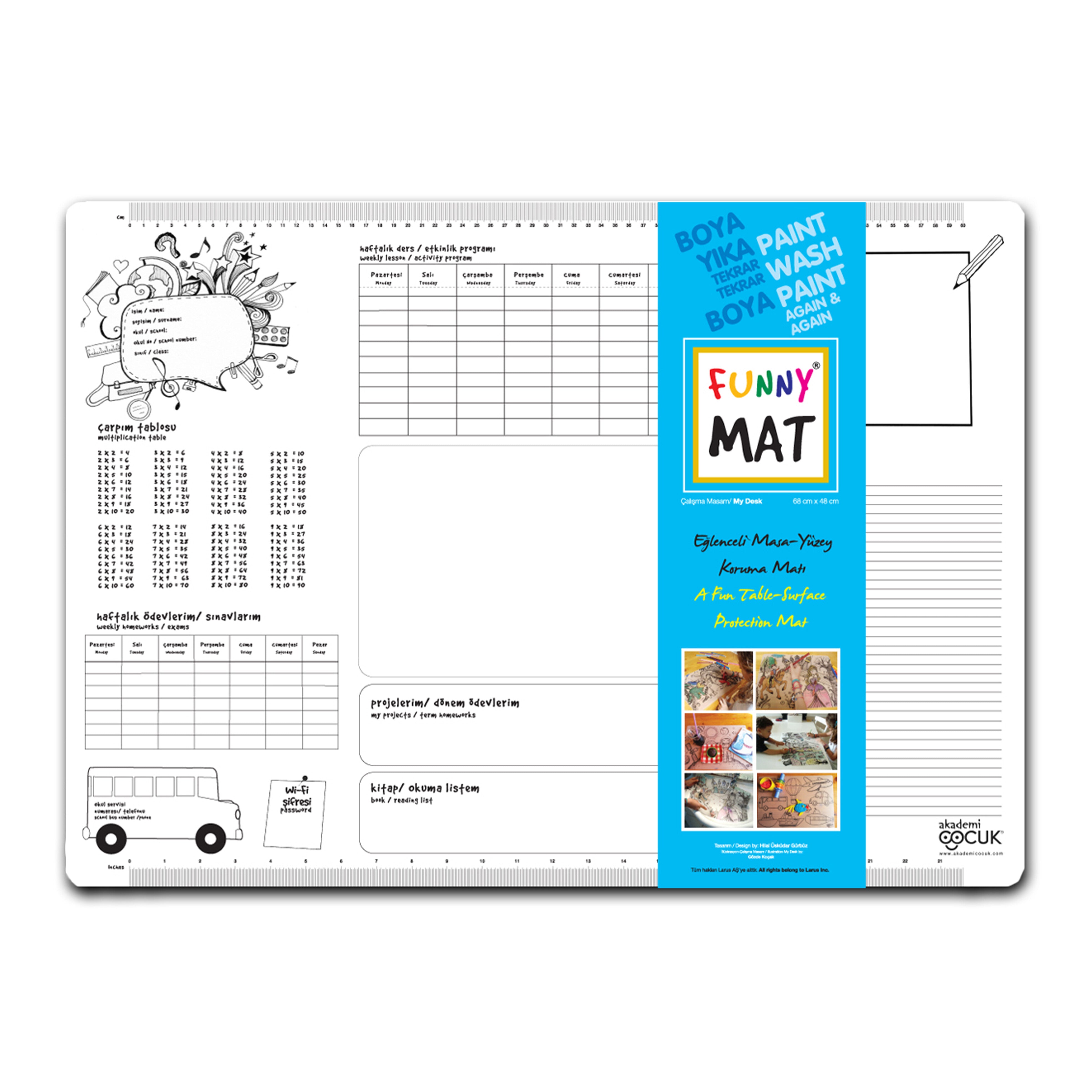 Akademi Çocuk Funny Mat - Çalışma Masam