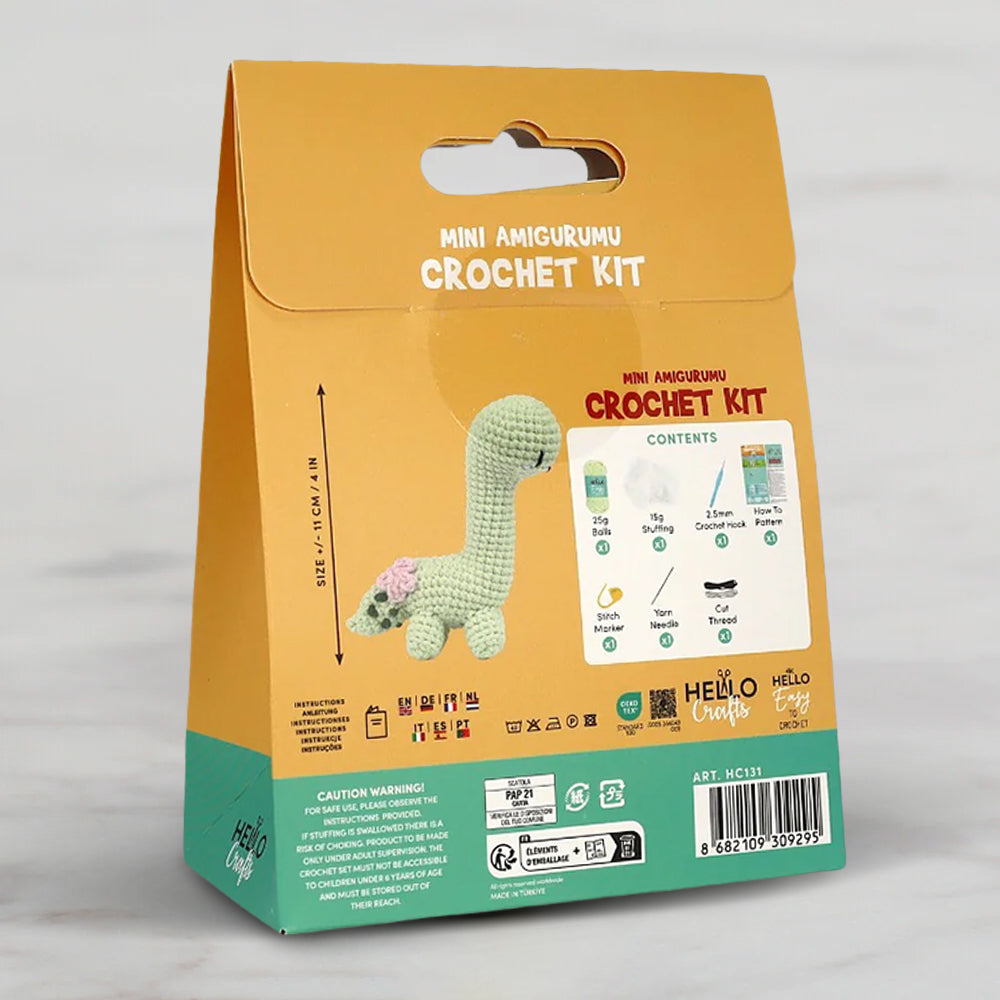 Hello Crafts Tığ İşi Mini Amigurumi Kiti - Dıno - HC131