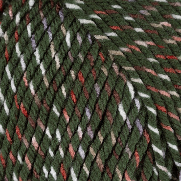 Himalaya Halley Asker Yeşili Benekli El Örgü İpi - 78007