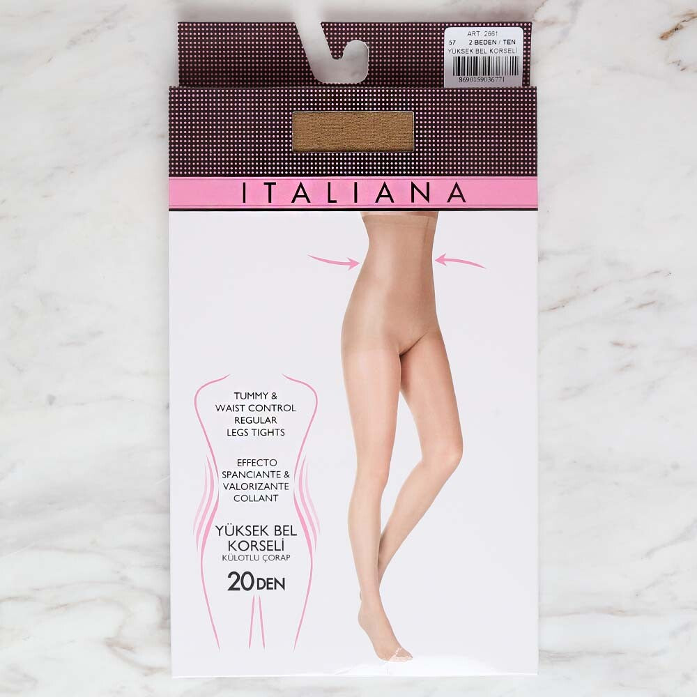 İtaliana 2661 Yüksek Bel Korseli Külotlu Çorap, Ten 57/2 Beden