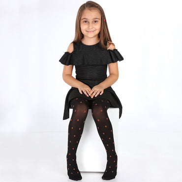 İtaliana 5177 Renkli Puanlı Çocuk Külotlu Çorap, Beyaz 8/10 Yaş