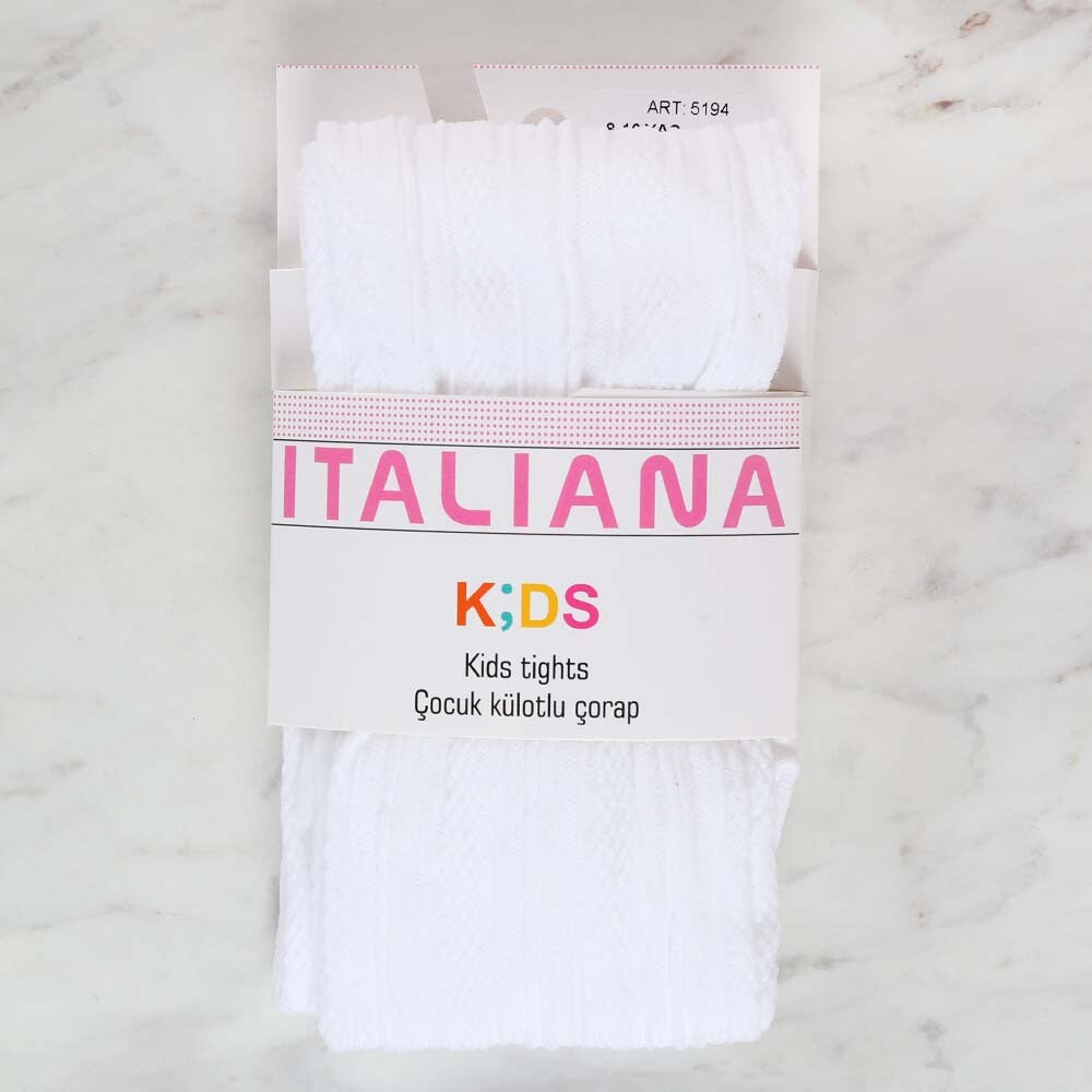 İtaliana 5194 Nazar Çocuk Külotlu Çorap, Beyaz 8/10 Yaş