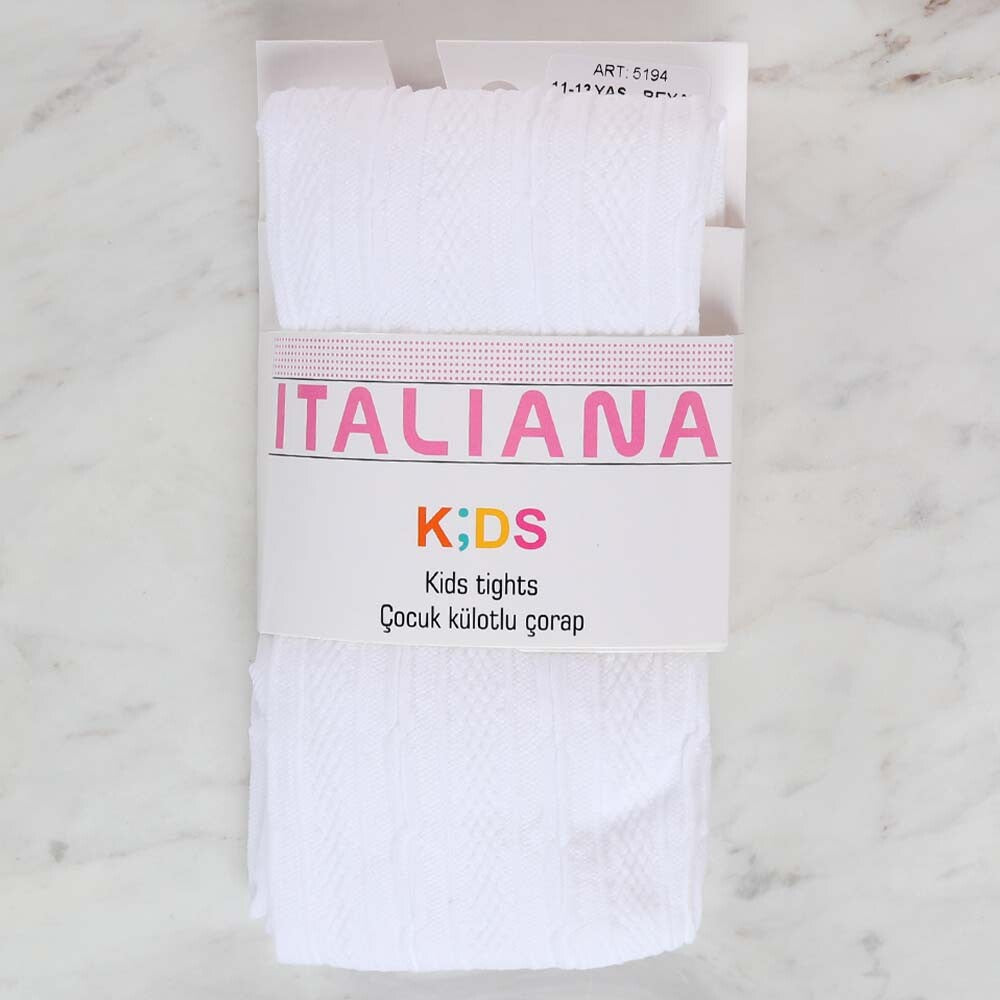 İtaliana 5194 Nazar Çocuk Külotlu Çorap, Beyaz 11/13 Yaş