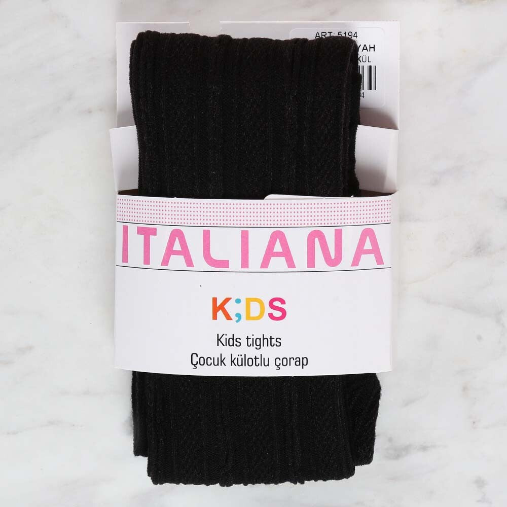 İtaliana 5194 Nazar Çocuk Külotlu Çorap, Siyah 5/7 Yaş