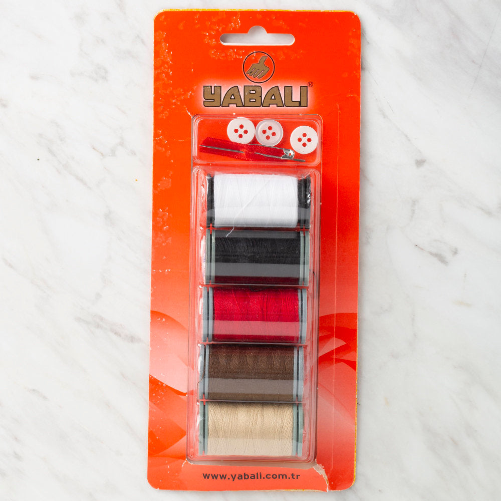 Yabalı 5'li 100 mt Polyester Dikiş İpliği Seti