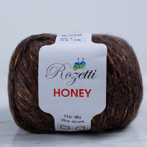 Rozetti Honey Işıltılı Kahverengi El Örgü İpi -210-18