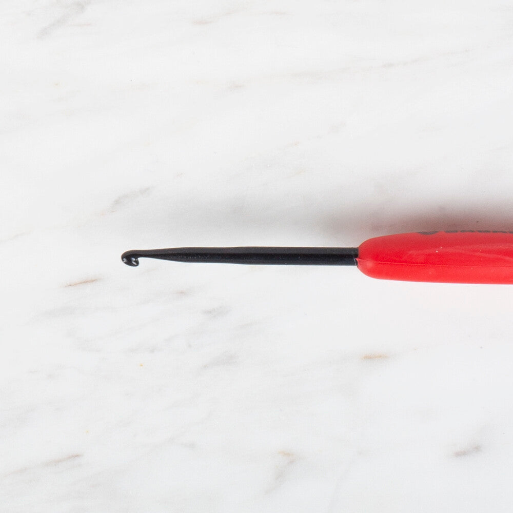 Yabalı Siyah Uçlu Yumuşak Saplı Kırmızı Yün Tığ YBL - 041 3 mm