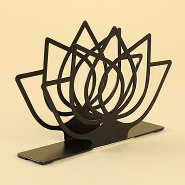 Loren Home Lotus Siyah Metal Peçetelik