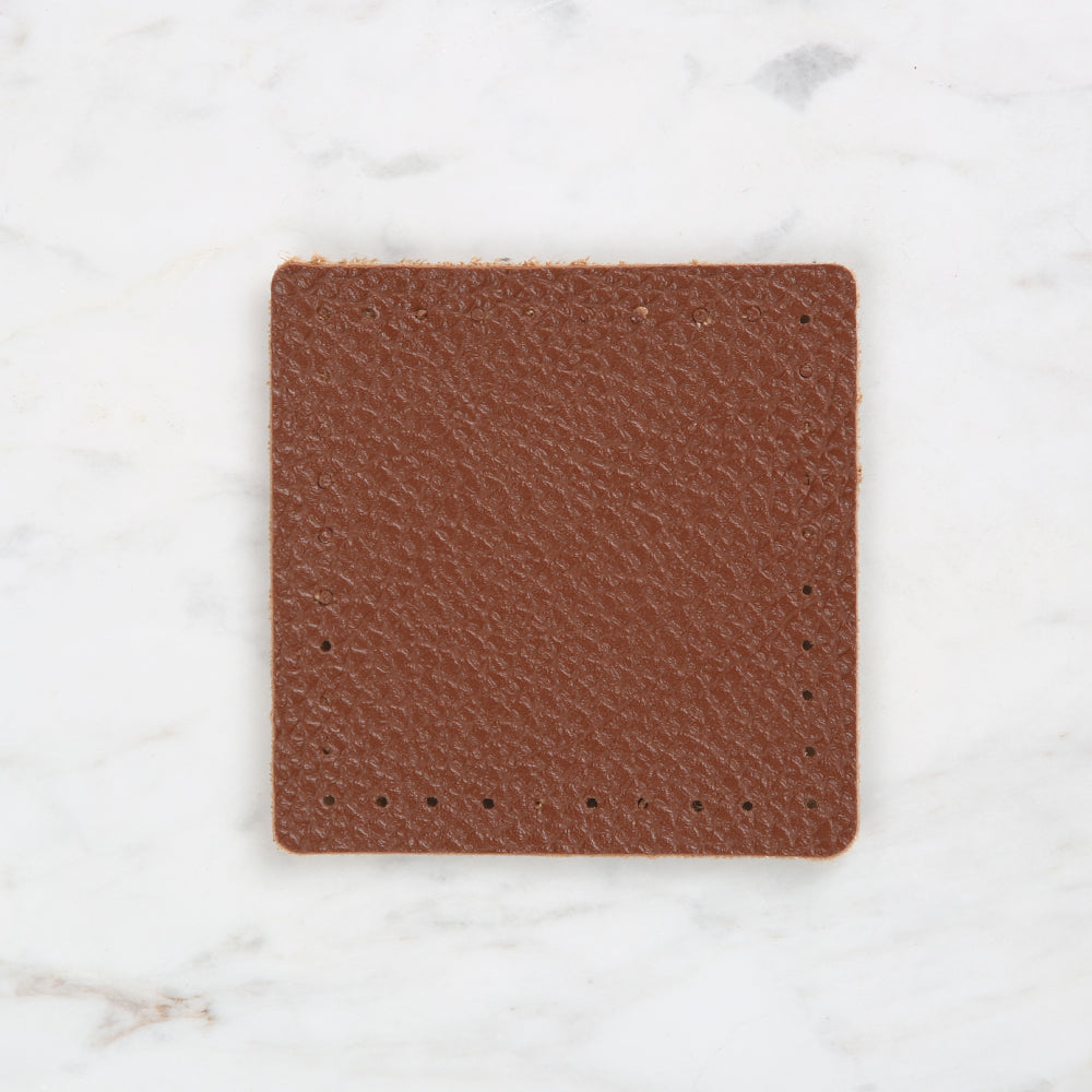 Knitme Kare Deri 8x8 cm Taba BA-0051