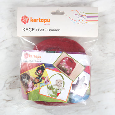 Kartopu Yün Keçe Açık Bordo - K122