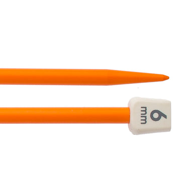 Pony Colour 6 mm 35 cm Turuncu Plastik Örgü Şişi - 57663