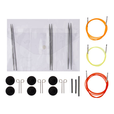 KnitPro Nova Metal Başlangıç Seviye Değiştirilebilir Misinalı Şiş Seti - 10604