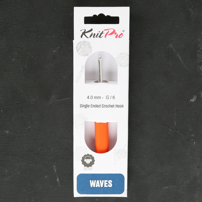 Knitpro Waves 4mm Turuncu Yumuşak Saplı Yün Tığ - 30909