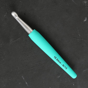 Knitpro Waves 10mm Yeşil Yumuşak Saplı Yün Tığ - 30918