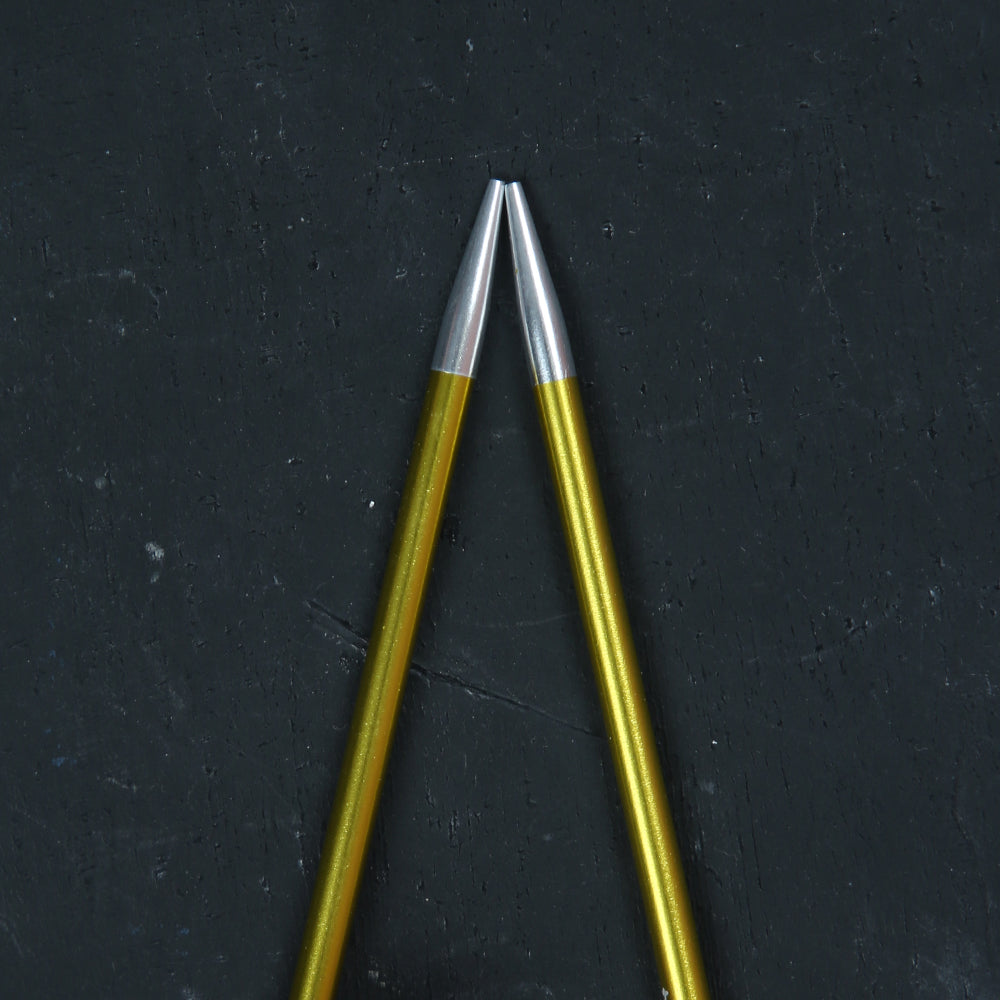 Knitpro Zing 3,5 mm 60 cm Yeşil Metal Misinalı Şiş - 47097