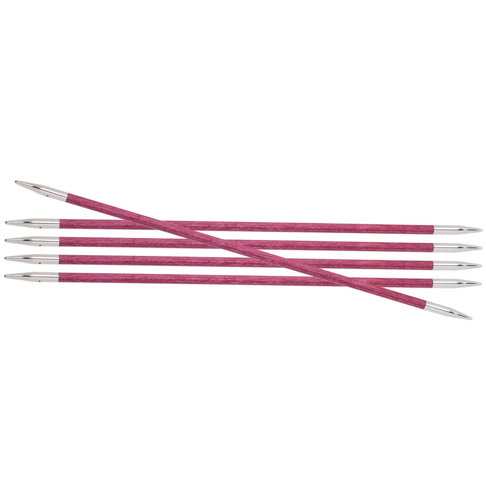 KnitPro Royale 4 mm 20 cm Fuşya Ahşap Çorap Şişi - 29037