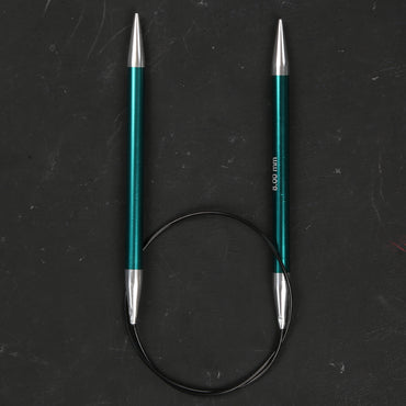 Knitpro Zing 8 mm 60 cm Yeşil Metal Misinalı Şiş - 47106