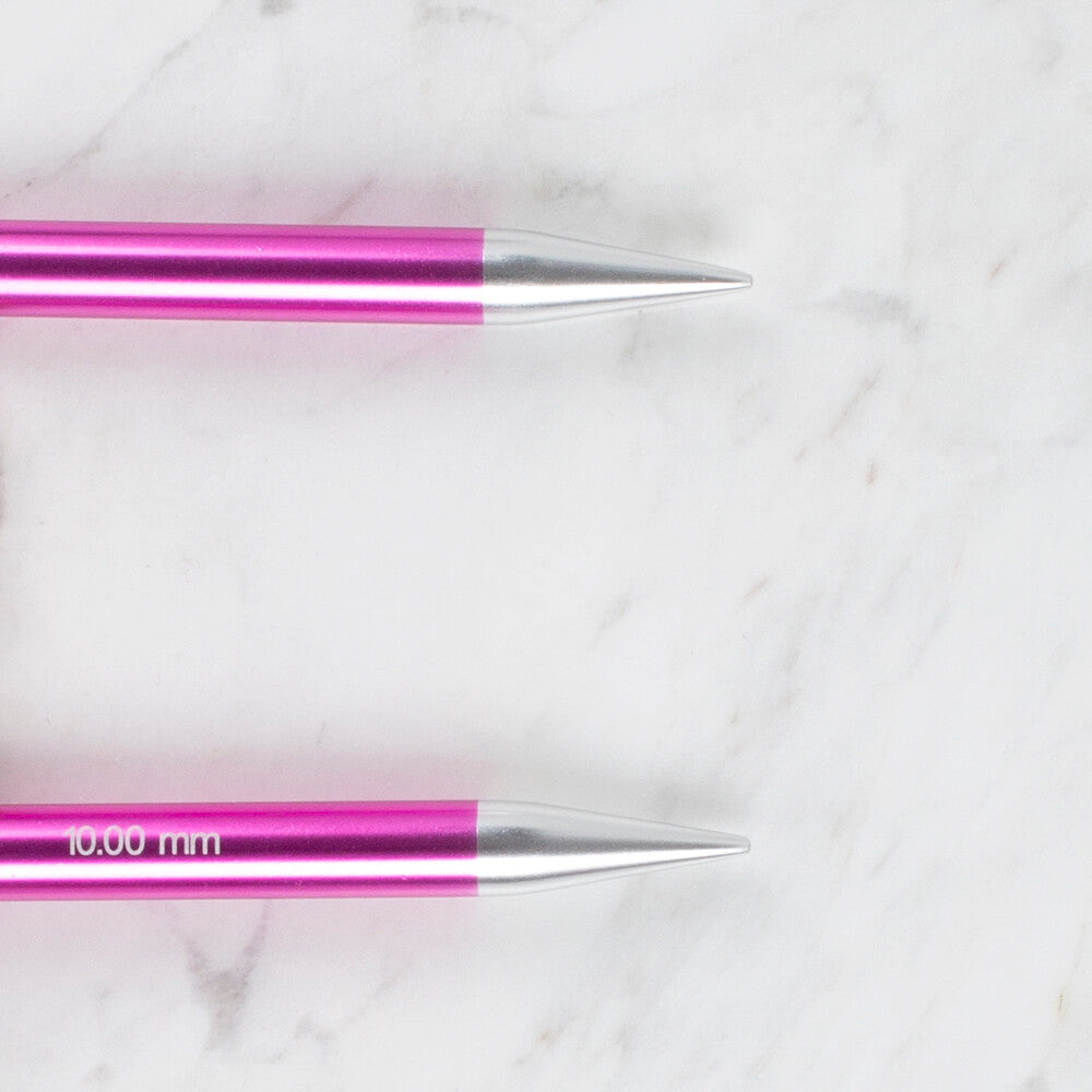 KnitPro ZİNG 10 MM 120 Cm PEMBE MİSİNALI ŞİŞ - 47198