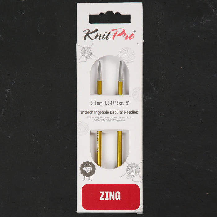 Knitpro Zing 3.50 mm Değiştirilebilir Misinalı Şiş Ucu Sarı - 47501