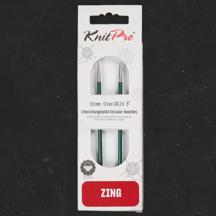 Knitpro Zing 3.00 mm Değiştirilebilir Misinalı Şiş Ucu Yeşil - 47511