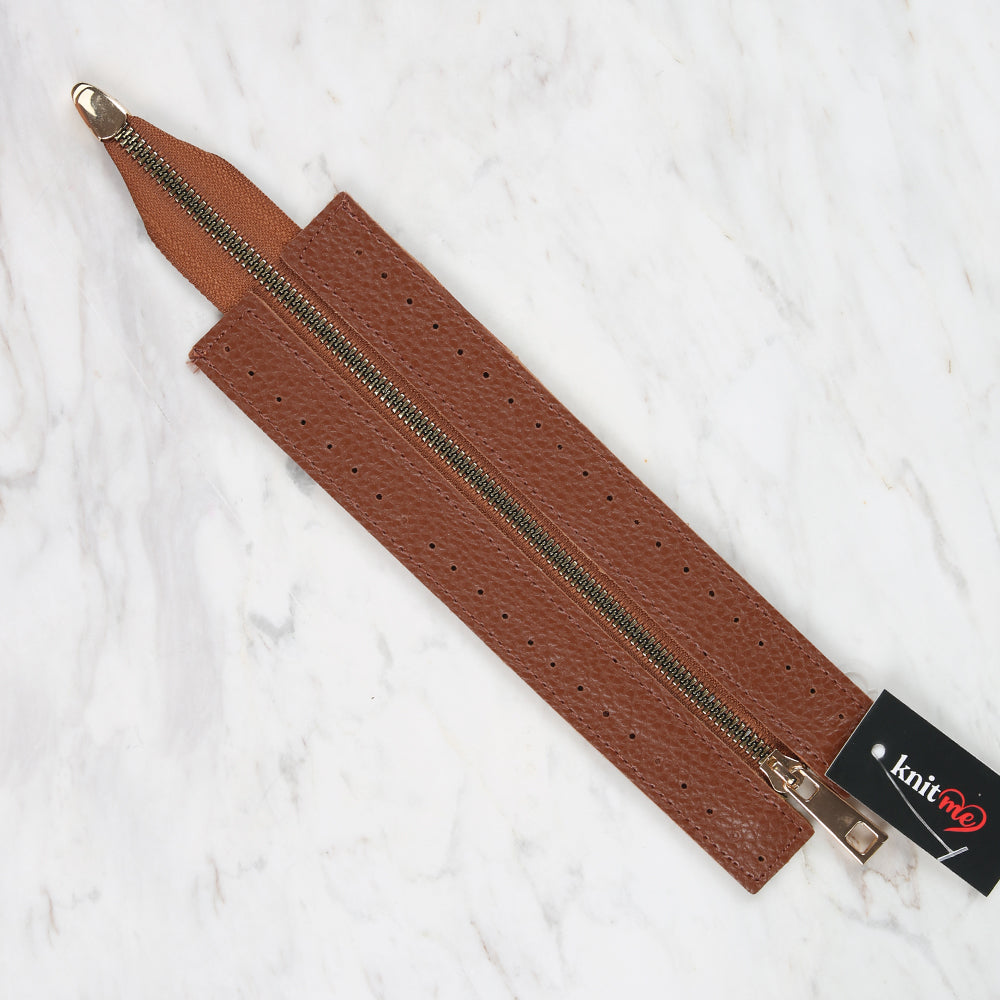 Knitme Çanta Fermuarı 6x22 cm Taba BA-0071