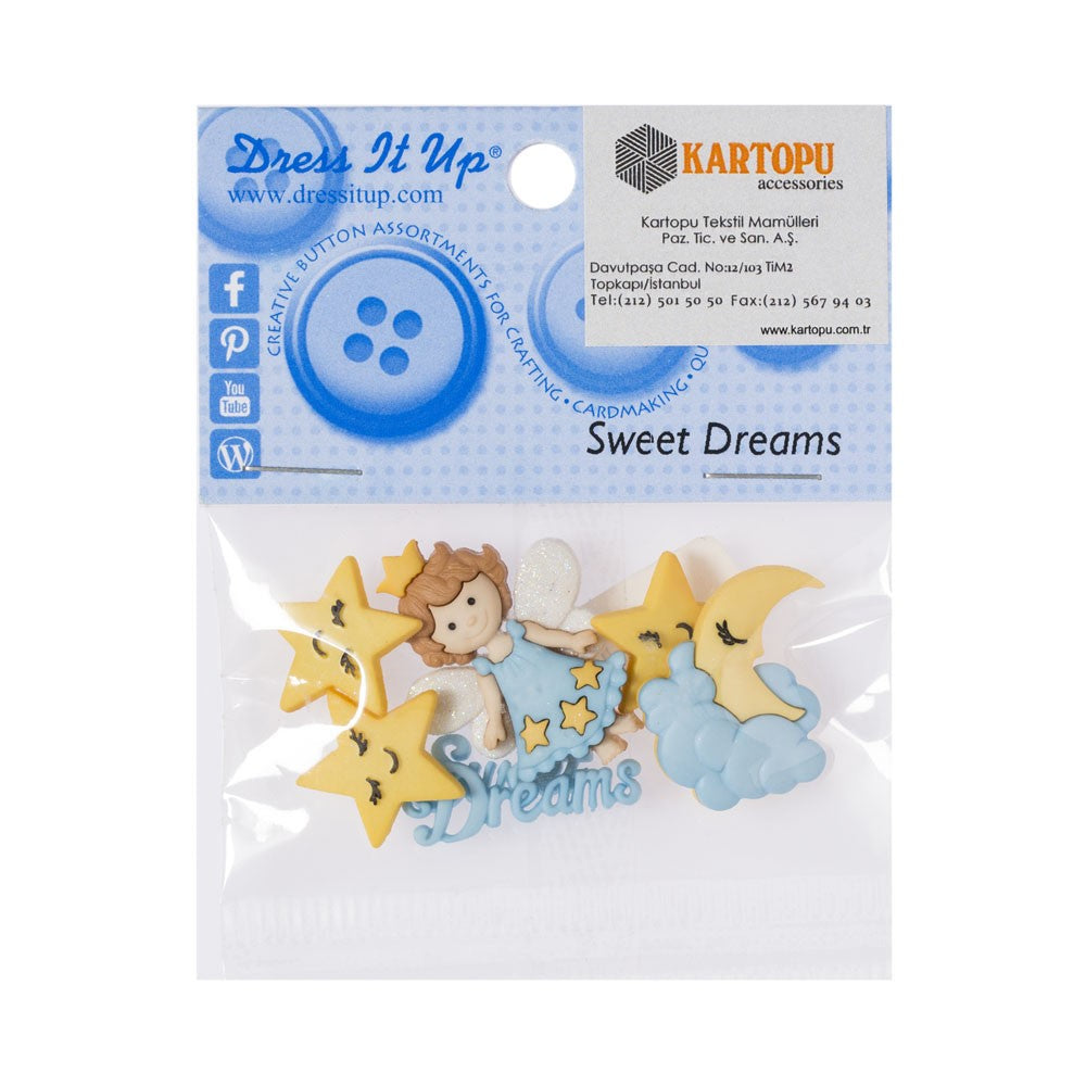 Dress It Up Yıldız ve Kız Dekoratif Düğme - 8296
