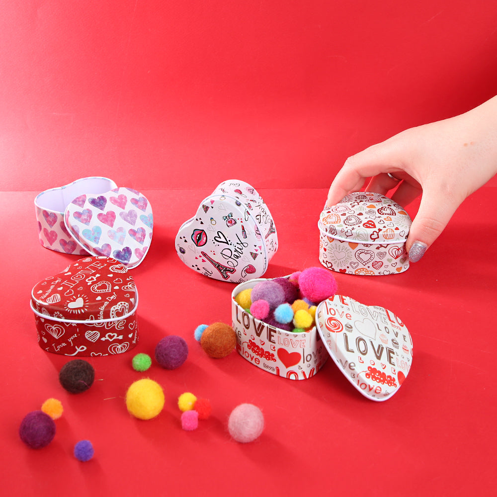 Nas Metal Saklama Kutusu Kalp - Karışık Renk