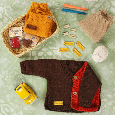 Loren Crafts 5'li Handmade Yazılı Kırmızı Deri Etiket