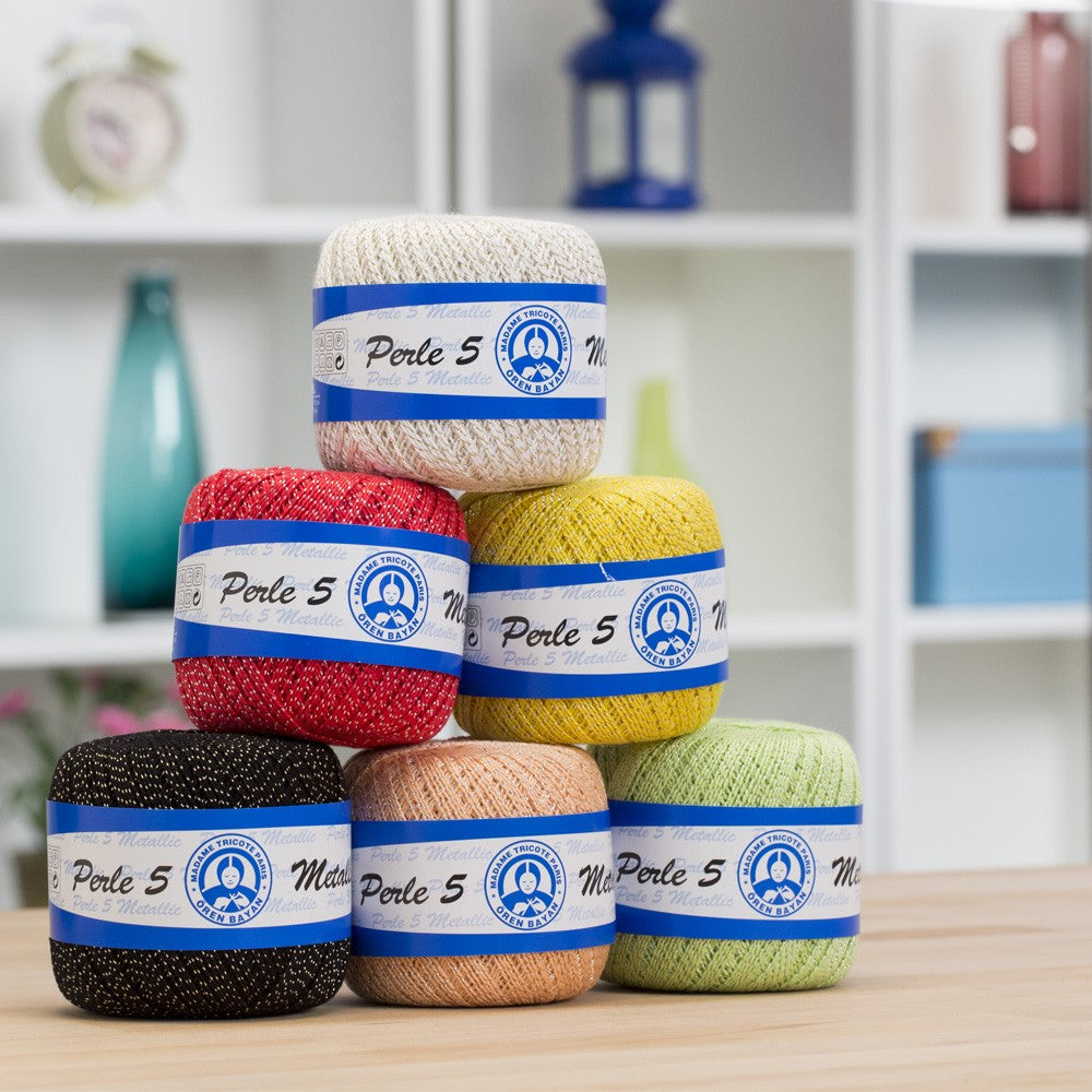 Örenbayan 5/2 Perle No: 5 Metalic Siyah Dantel İpliği - 1999 - 396