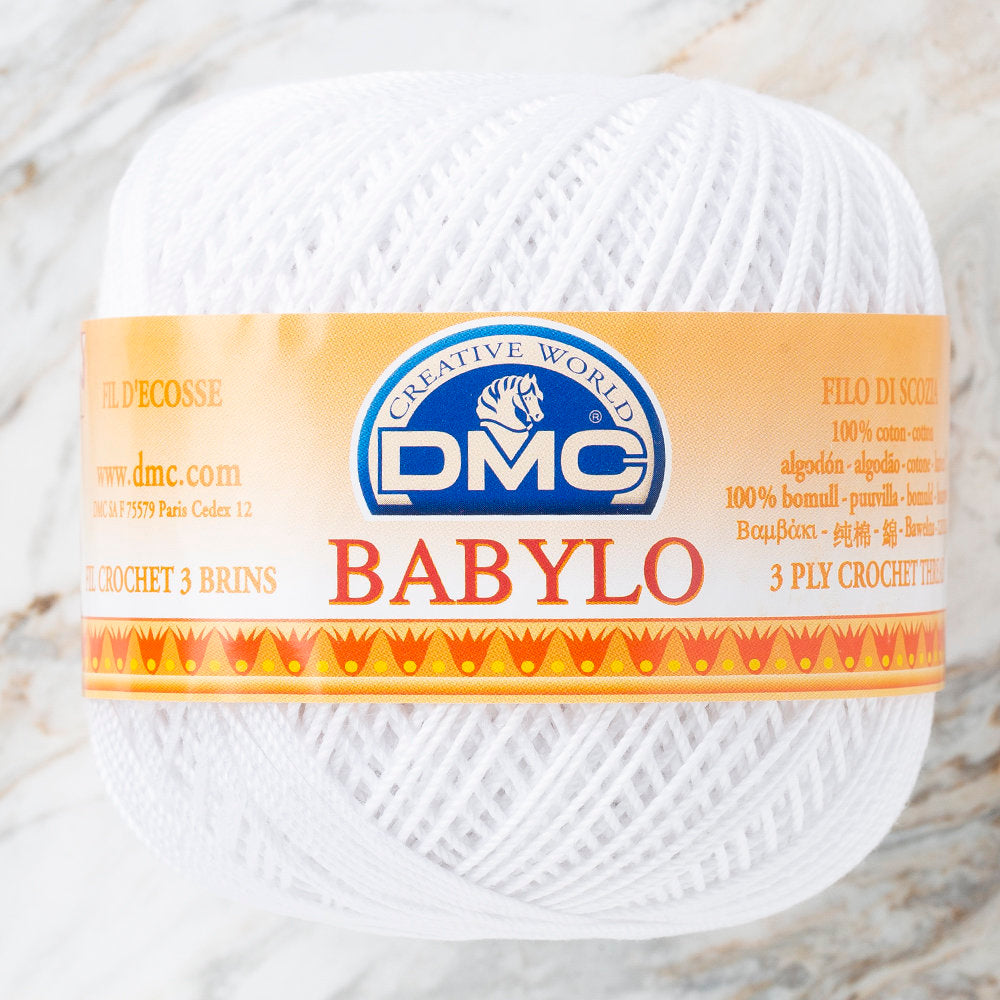 Dmc Babylo 100g Beyaz Merserize Dantel ve Ağ İpliği No:10 - B5200