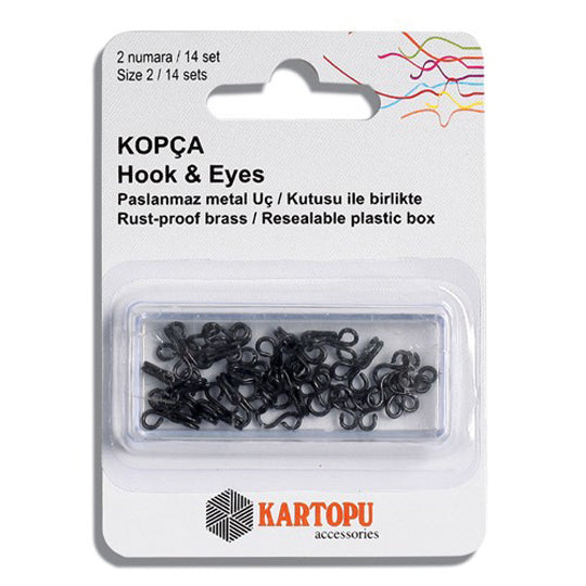 Kartopu Siyah 2 Numara 14'lü Agraf Kopça - K007.1.0013